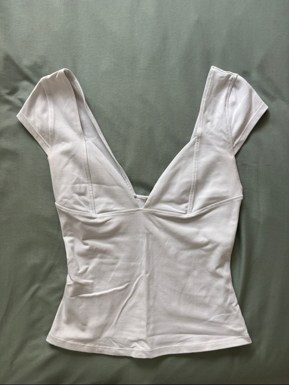 Free People White V-Neck Structured Tank Top